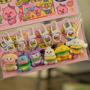 Cute Cartoon Keychain Pack - Adorable Characters Backpack Keyrings Set